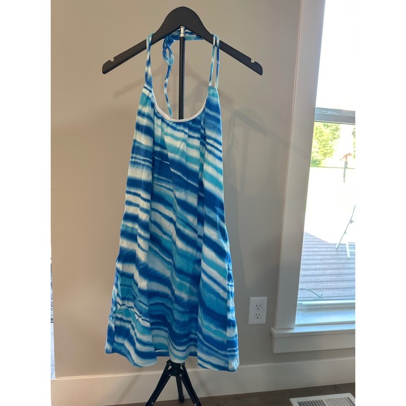 Victoria's Secret Dresses & Skirts - Victorias Secret Beach Halter Dress Blue White Striped Mini Medium NWOT